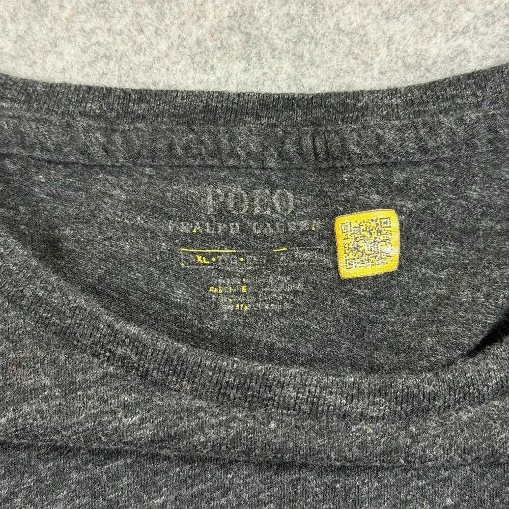 Polo Ralph Lauren T Shirt Mens XL Gray Embroidered Pony Logo Crew Neck Classic